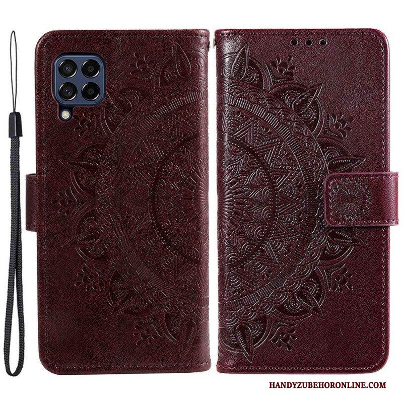 Leren Hoesje voor Samsung Galaxy M53 5G Zon Mandala