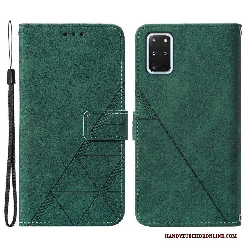 Leren Hoesje voor Samsung Galaxy S20 Plus / S20 Plus 5G Piramide Leereffect