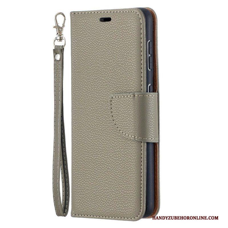 Leren Hoesje voor Samsung Galaxy S21 5G Folio-hoesje Lychee Rabat Schuin