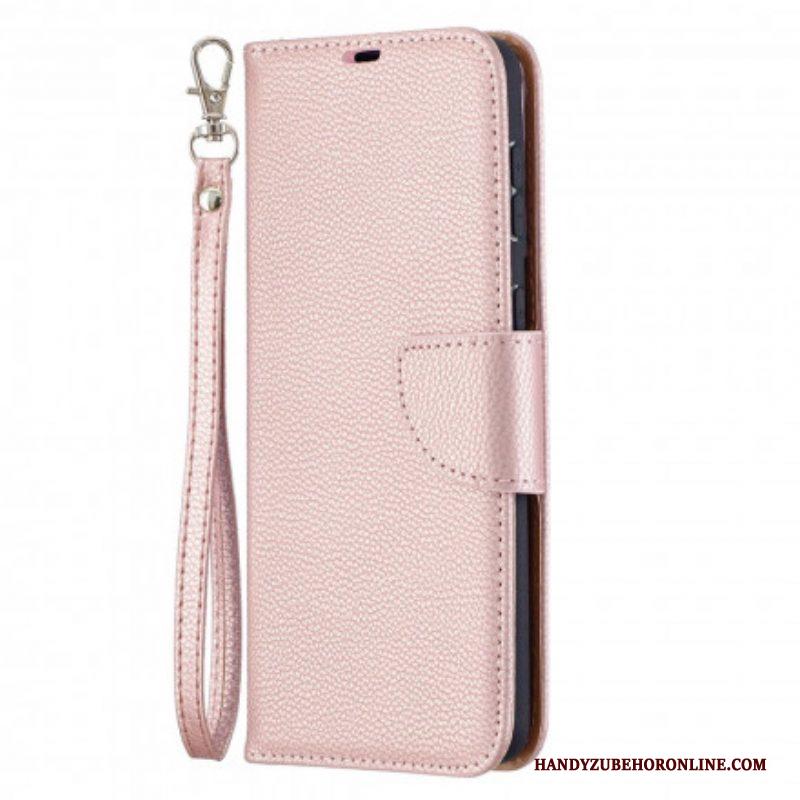 Leren Hoesje voor Samsung Galaxy S21 Plus 5G Folio-hoesje Lychee Rabat Schuin