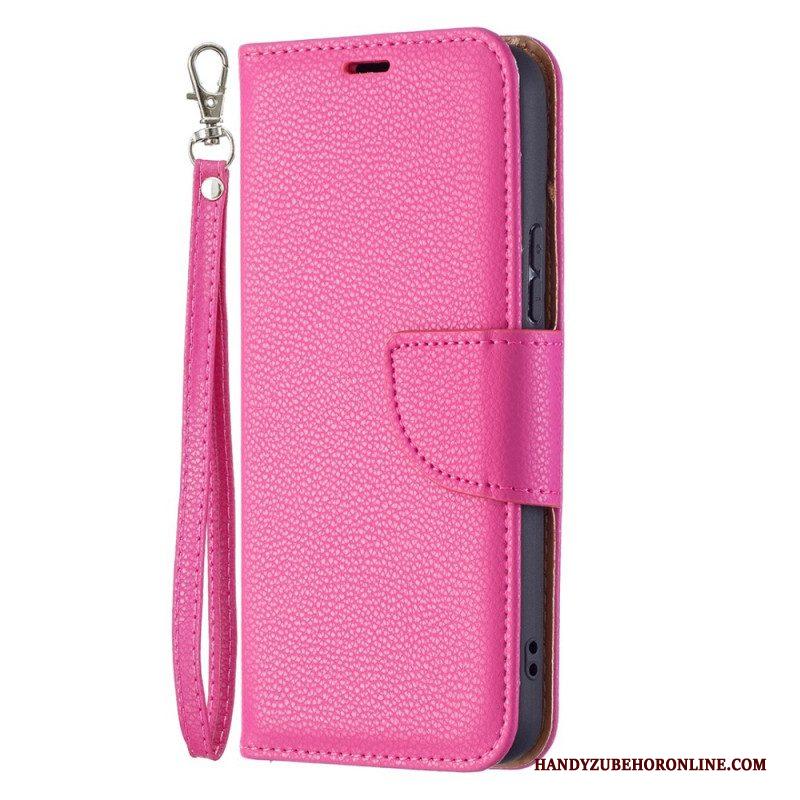 Leren Hoesje voor Samsung Galaxy S22 5G Folio-hoesje Lychee Rabat Schuin