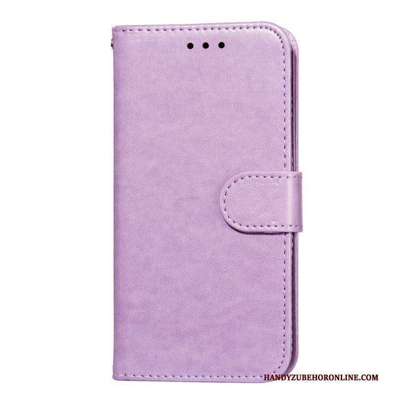 Leren Hoesje voor Samsung Galaxy S22 5G Met Ketting Effen Kleur Strappy