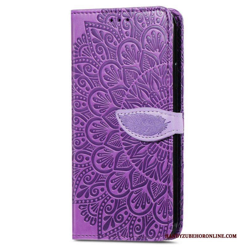 Leren Hoesje voor Samsung Galaxy S22 Ultra 5G Stammen Bladeren