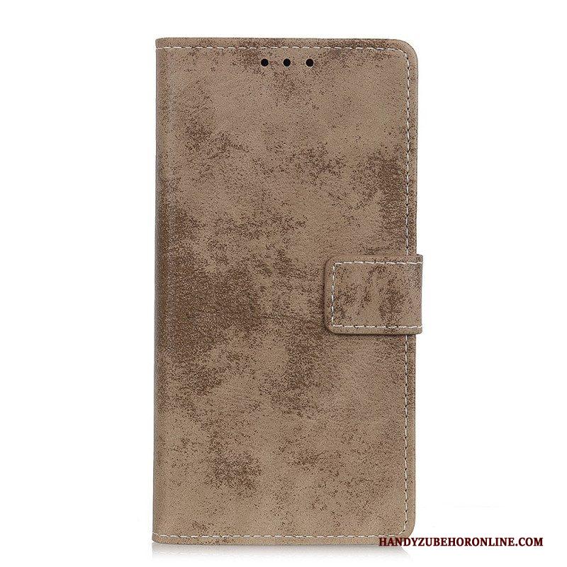 Leren Hoesje voor Samsung Galaxy S22 Ultra 5G Vintage Leereffect