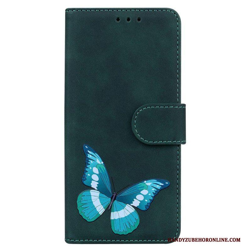 Leren Hoesje voor Samsung Galaxy S23 5G Vlinder