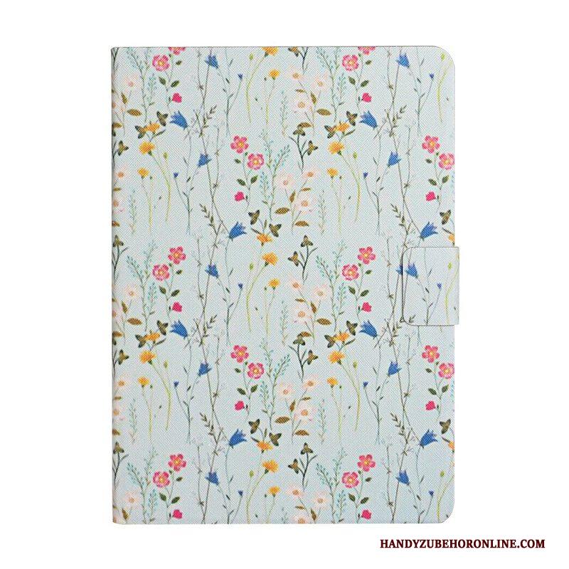Leren Hoesje voor Samsung Galaxy Tab A7 Lite Bloemen Bloemen Bloemen