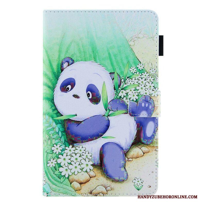 Leren Hoesje voor Samsung Galaxy Tab A7 Lite Schattige Panda