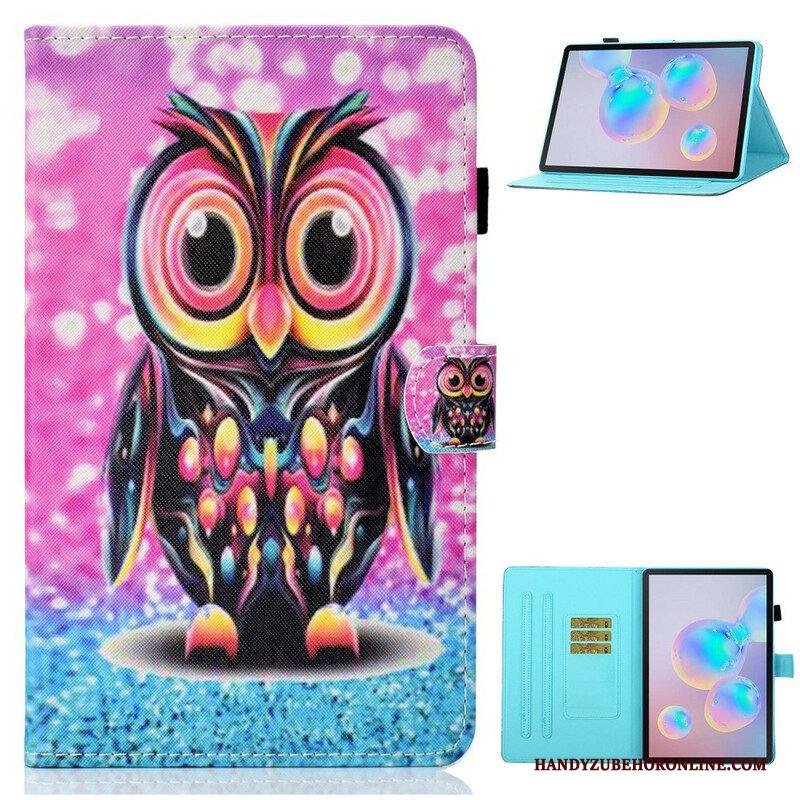 Leren Hoesje voor Samsung Galaxy Tab S8 / Tab S7 Gebarsten Uil