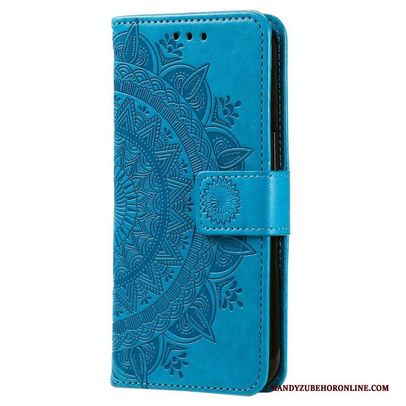 Leren Hoesje voor Xiaomi 12T / 12T Pro Mandala Zon Met Lanyard