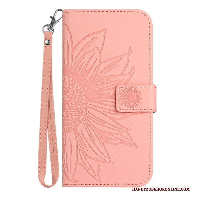 Leren Hoesje voor Xiaomi 13 Pro Bloem Met Koord
