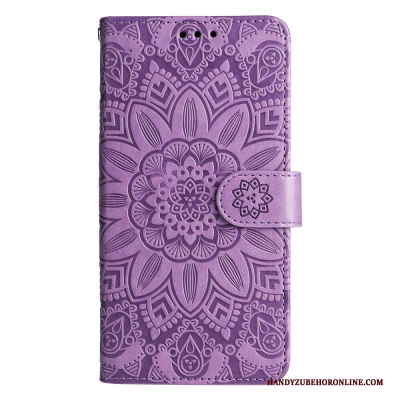 Leren Hoesje voor Xiaomi 13 Pro Mandala Zon Met Lanyard