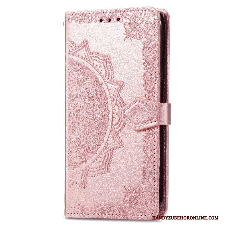 Leren Hoesje voor Xiaomi Redmi A1 Mandala Zon Met Lanyard