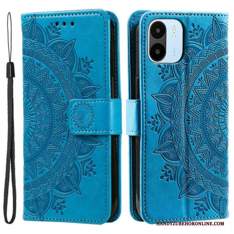 Leren Hoesje voor Xiaomi Redmi A1 Zon Mandala