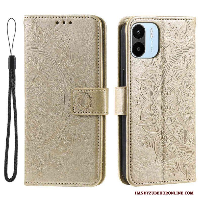 Leren Hoesje voor Xiaomi Redmi A1 Zon Mandala