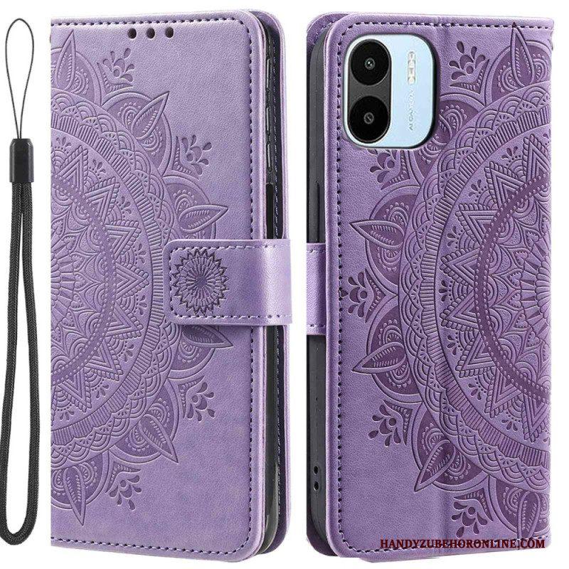 Leren Hoesje voor Xiaomi Redmi A1 Zon Mandala