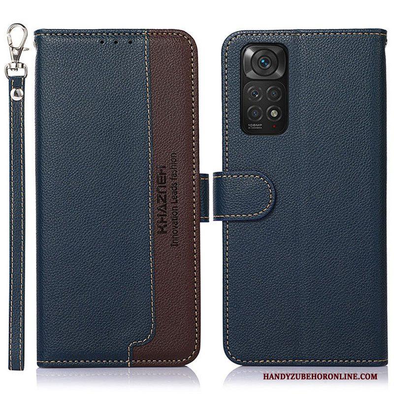 Leren Hoesje voor Xiaomi Redmi Note 11 / 11S Lychee-stijl Rfid Khazneh