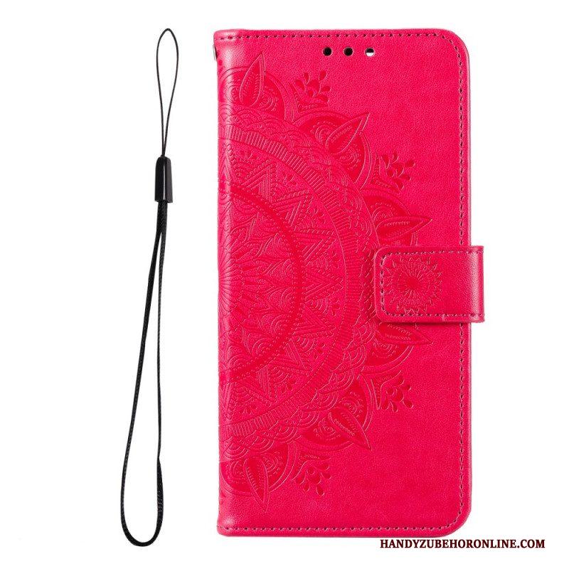 Leren Hoesje voor Xiaomi Redmi Note 11 Pro Plus 5G Zon Mandala