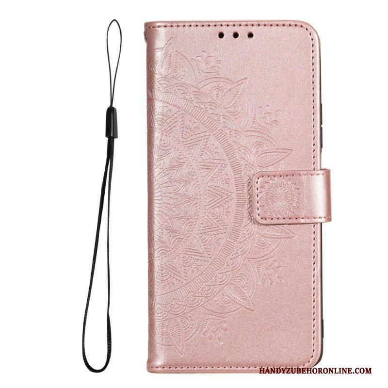 Leren Hoesje voor Xiaomi Redmi Note 11 Pro Plus 5G Zon Mandala