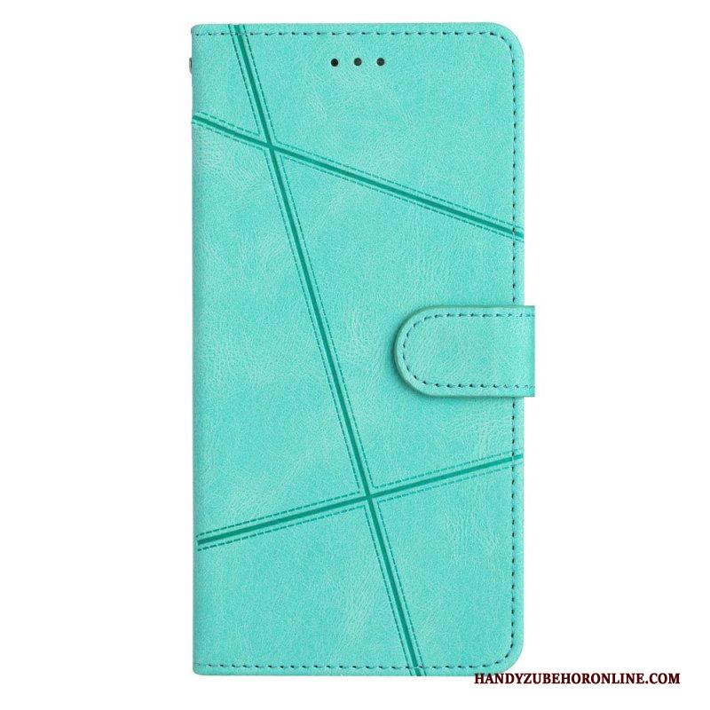 Leren Hoesje voor Xiaomi Redmi Note 12 4G Met Ketting Bandjes Geometrisch