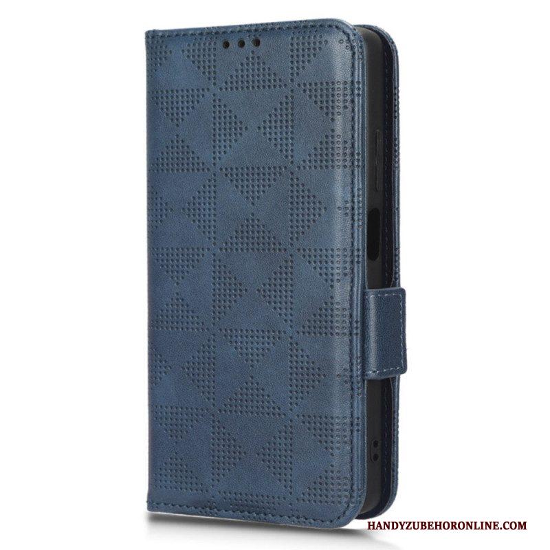 Leren Hoesje voor Xiaomi Redmi Note 12 5G Driehoeken Met Lanyard