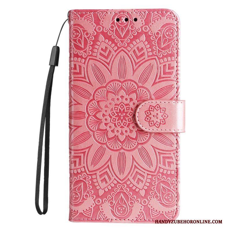 Leren Hoesje voor Xiaomi Redmi Note 12 Pro Plus Met Ketting Mandala-decoratie Met Riem