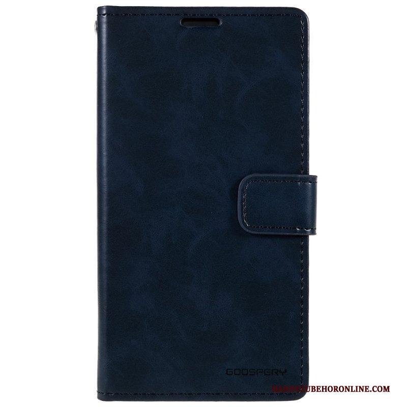 Leren Hoesje voor iPhone 14 Blauwe Maan Mercurius Goospery