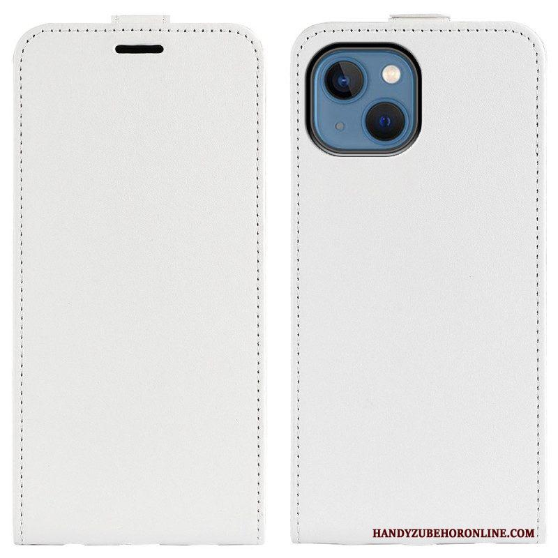 Leren Hoesje voor iPhone 14 Plus Folio-hoesje Retro Verticale Klep