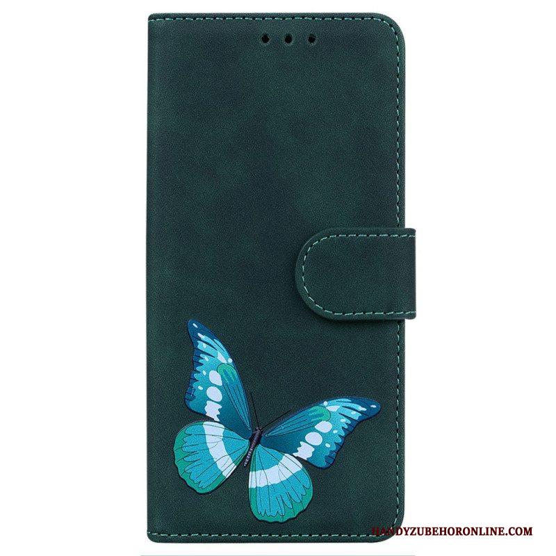 Leren Hoesje voor iPhone 14 Pro Vlinder Elegantie