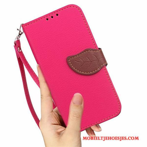 Lg G2 Portemonnee Hoesje Leren Etui Folio Mobiele Telefoon Rood Bescherming