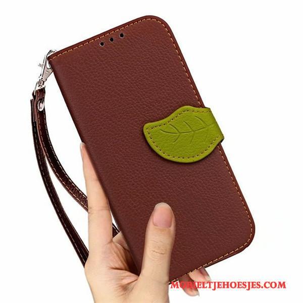 Lg G2 Portemonnee Hoesje Leren Etui Folio Mobiele Telefoon Rood Bescherming