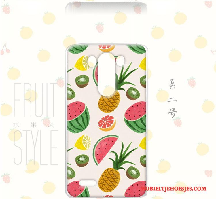 Lg G3 Hoes Bloemen Wind Hemming Roze Hoesje Fruit