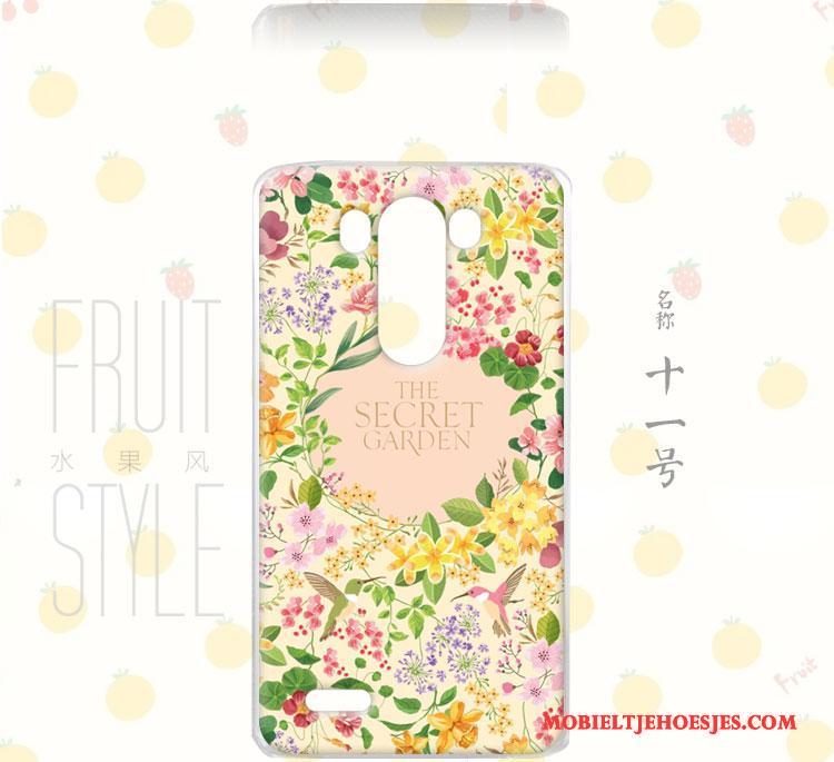 Lg G3 Hoes Bloemen Wind Hemming Roze Hoesje Fruit