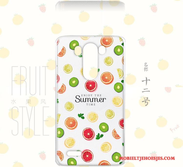 Lg G3 Hoes Bloemen Wind Hemming Roze Hoesje Fruit