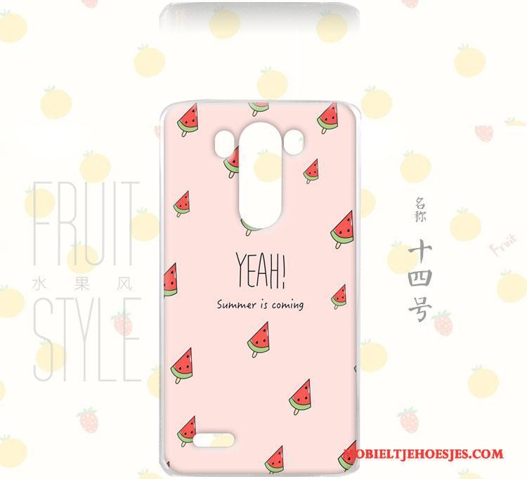 Lg G3 Hoes Bloemen Wind Hemming Roze Hoesje Fruit