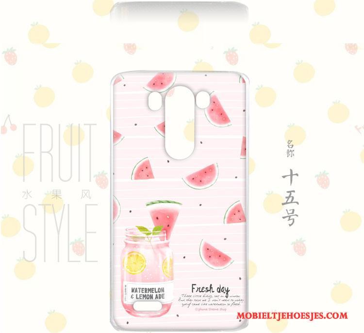 Lg G3 Hoes Bloemen Wind Hemming Roze Hoesje Fruit