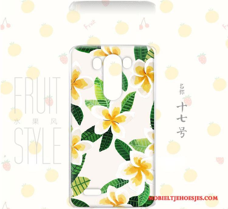 Lg G3 Hoes Bloemen Wind Hemming Roze Hoesje Fruit