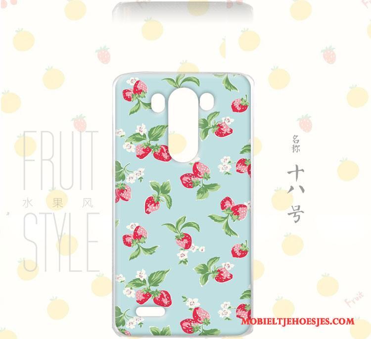 Lg G3 Hoes Bloemen Wind Hemming Roze Hoesje Fruit