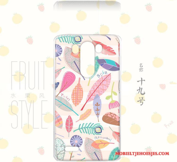 Lg G3 Hoes Bloemen Wind Hemming Roze Hoesje Fruit