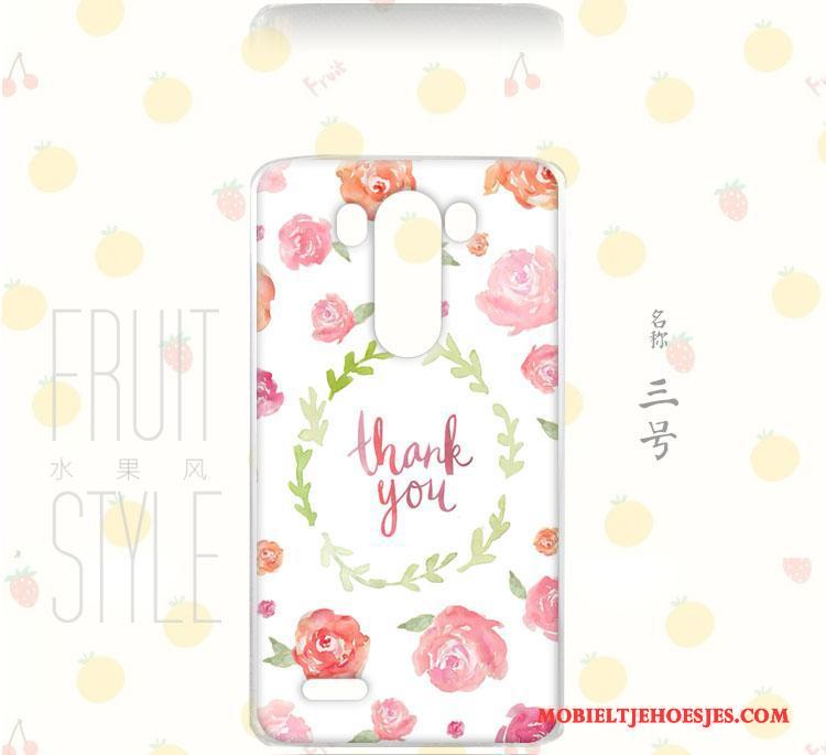 Lg G3 Hoes Bloemen Wind Hemming Roze Hoesje Fruit