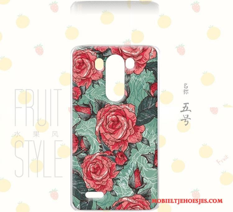 Lg G3 Hoes Bloemen Wind Hemming Roze Hoesje Fruit