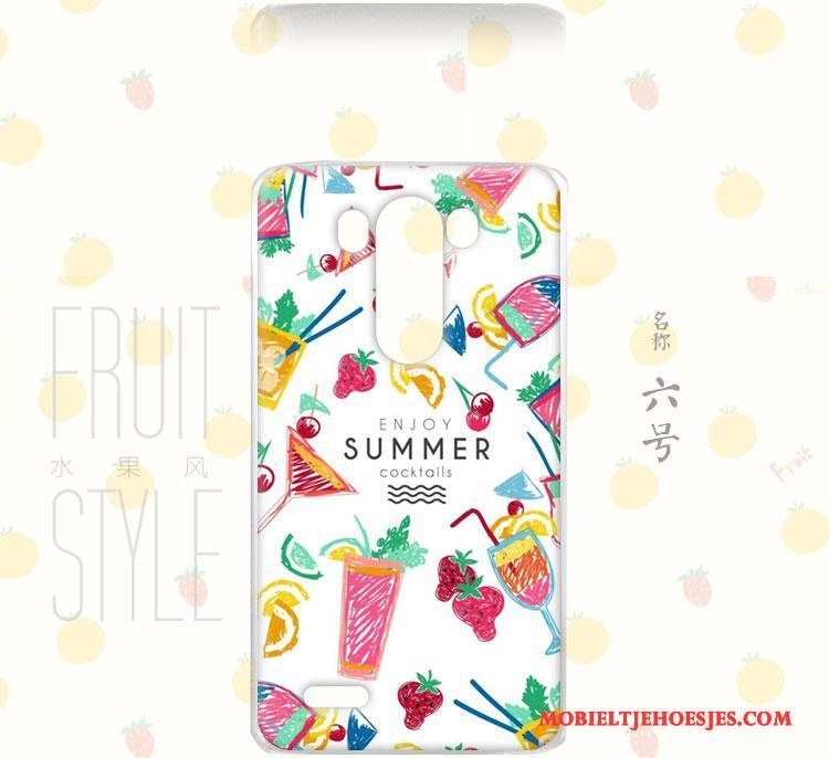 Lg G3 Hoes Bloemen Wind Hemming Roze Hoesje Fruit