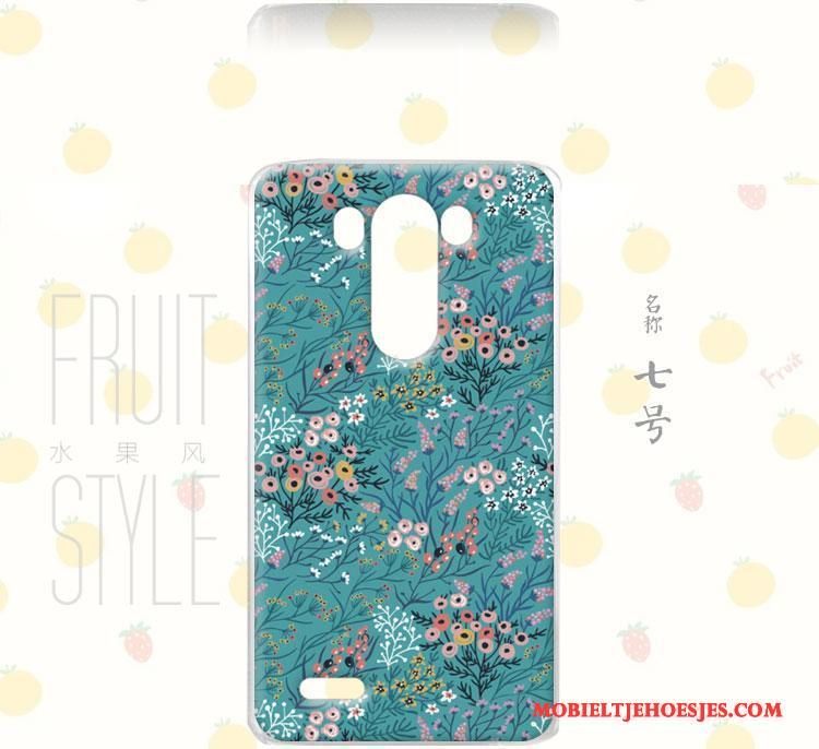 Lg G3 Hoes Bloemen Wind Hemming Roze Hoesje Fruit