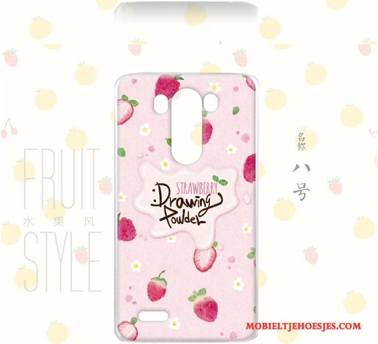 Lg G3 Hoes Bloemen Wind Hemming Roze Hoesje Fruit
