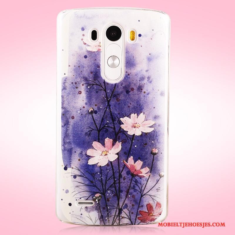 Lg G3 Hoesje Telefoon Mobiele Telefoon Schrobben Hard Blauw Bescherming Geschilderd