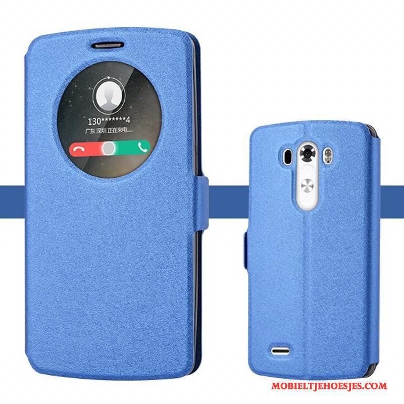 Lg G3 Mobiele Telefoon Bescherming Winterslaap Hoesje Telefoon Leren Etui Trend Blauw