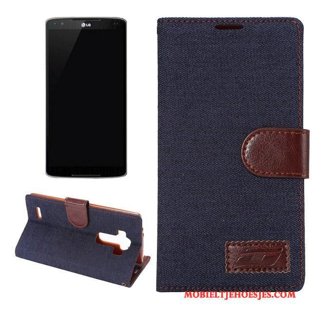 Lg G4 Hoes Bescherming Doek Patroon Mobiele Telefoon Hoesje Blauw