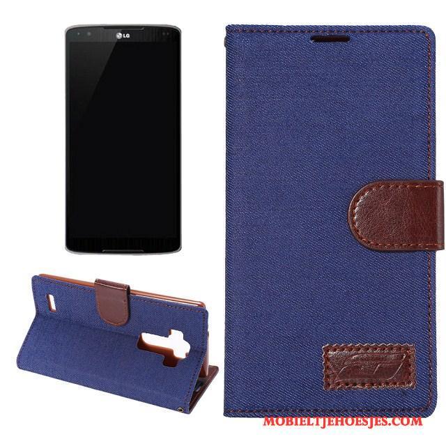 Lg G4 Hoes Bescherming Doek Patroon Mobiele Telefoon Hoesje Blauw