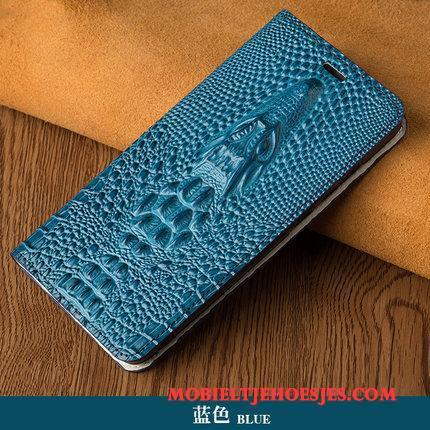 Lg G4 Hoesje Echt Leer Persoonlijk Blauw Scheppend Bedrijf Folio Hoes