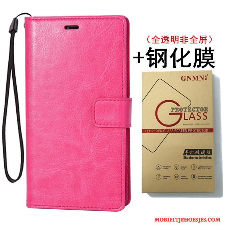 Lg G4 Hoesje Portemonnee Hoes Leren Etui Mobiele Telefoon Rood Bescherming Trend