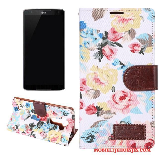 Lg G4 Mobiele Telefoon Hoesje Telefoon Leren Etui Patroon Geel Bescherming